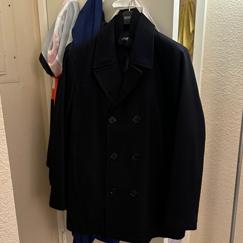 Men's Elegant Dark Peacoat
